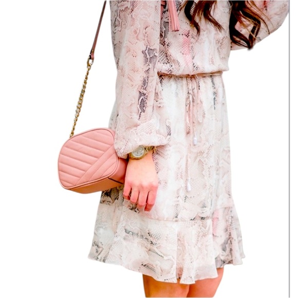 White House Black Market Snake-Print Soft Blouson Mini Dress - 4 - Picture 5 of 17